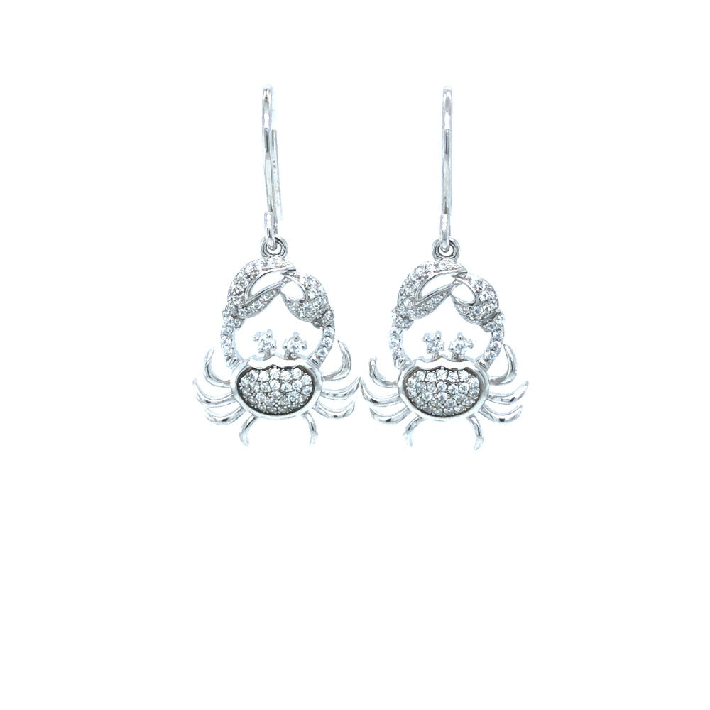 Sterling Silver Crab Earrings