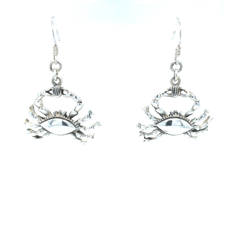 sea life Sterling Silver Crab Earrings