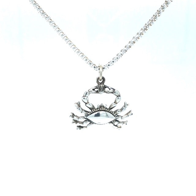 Sterling Silver Crab Pendant with Silver Chain 