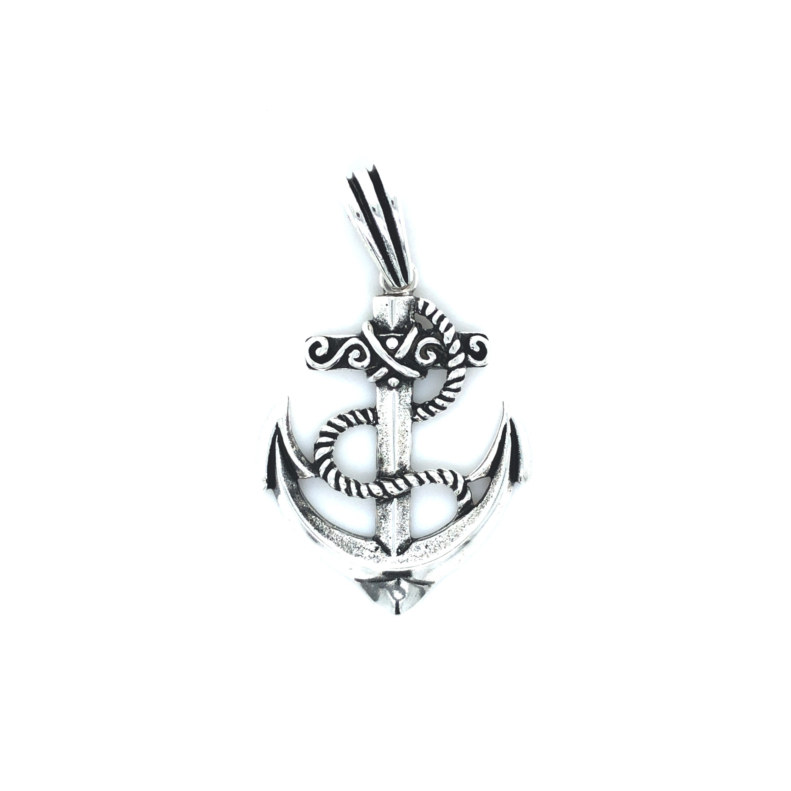 Sterling Silver Anchor Pendant - Barbara Anne's Jewelry 