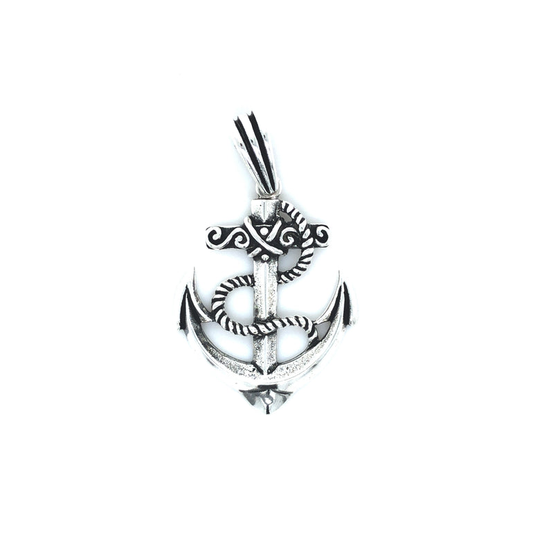 Sterling Silver Anchor Pendant - Barbara Anne's Jewelry 