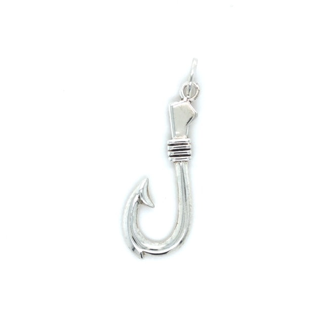 Sterling Silver Fish Hook Pendant - Barbara Anne's Jewelry 