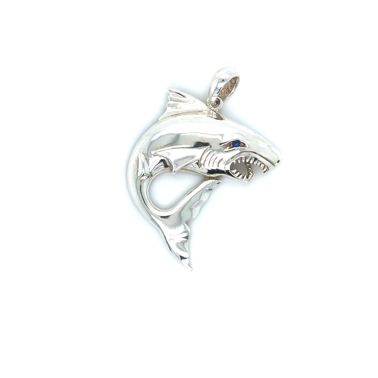 Sterling Silver Shark Pendant - Barbara Anne's Jewelry 