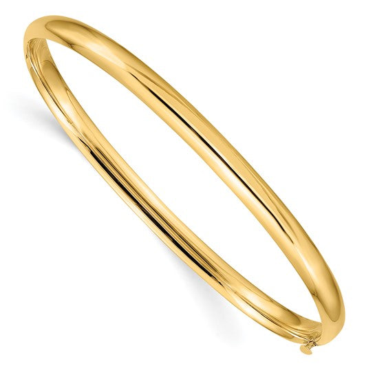 14k High Polished Hinged Bangle Bracelet - Barbara Anne's Jewelry 